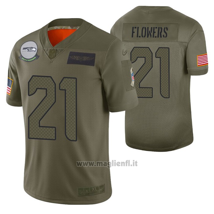 Maglia NFL Limited Seattle Seahawks Tre Flowers 2019 Salute To Service Verde